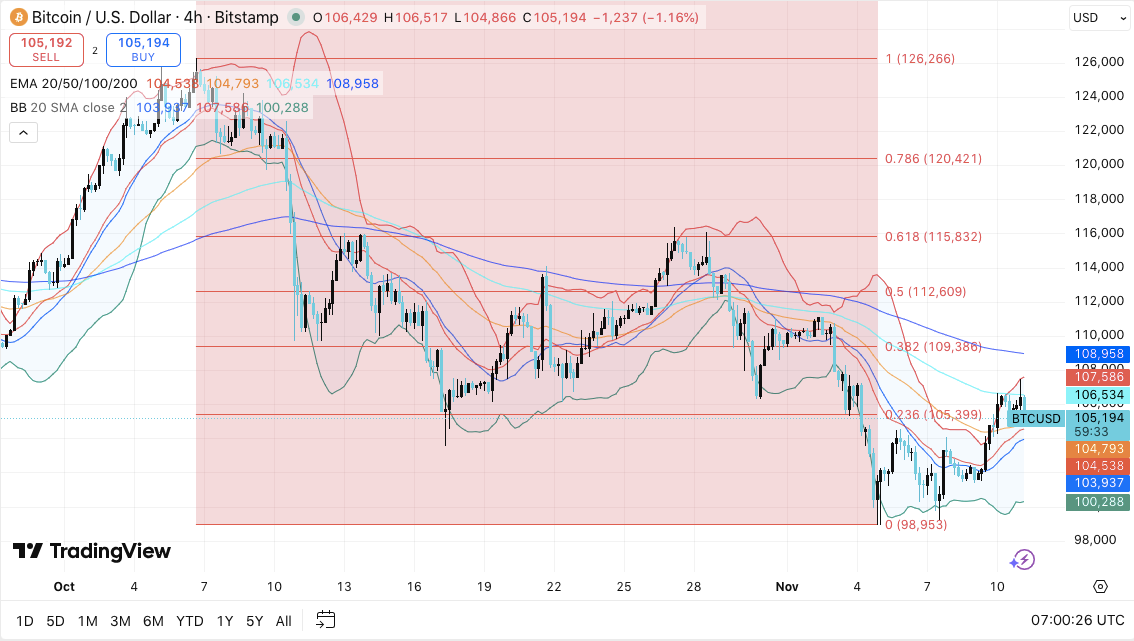 2025年11月12日比特币（BTC）价格预测：多头目标11万美元，BTC价格或反弹至新高